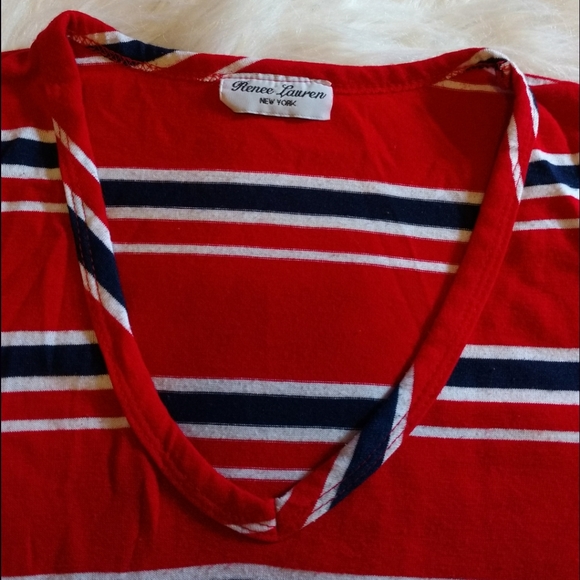 VINTAGE Vneck Striped Stretch Top - Picture 10 of 13